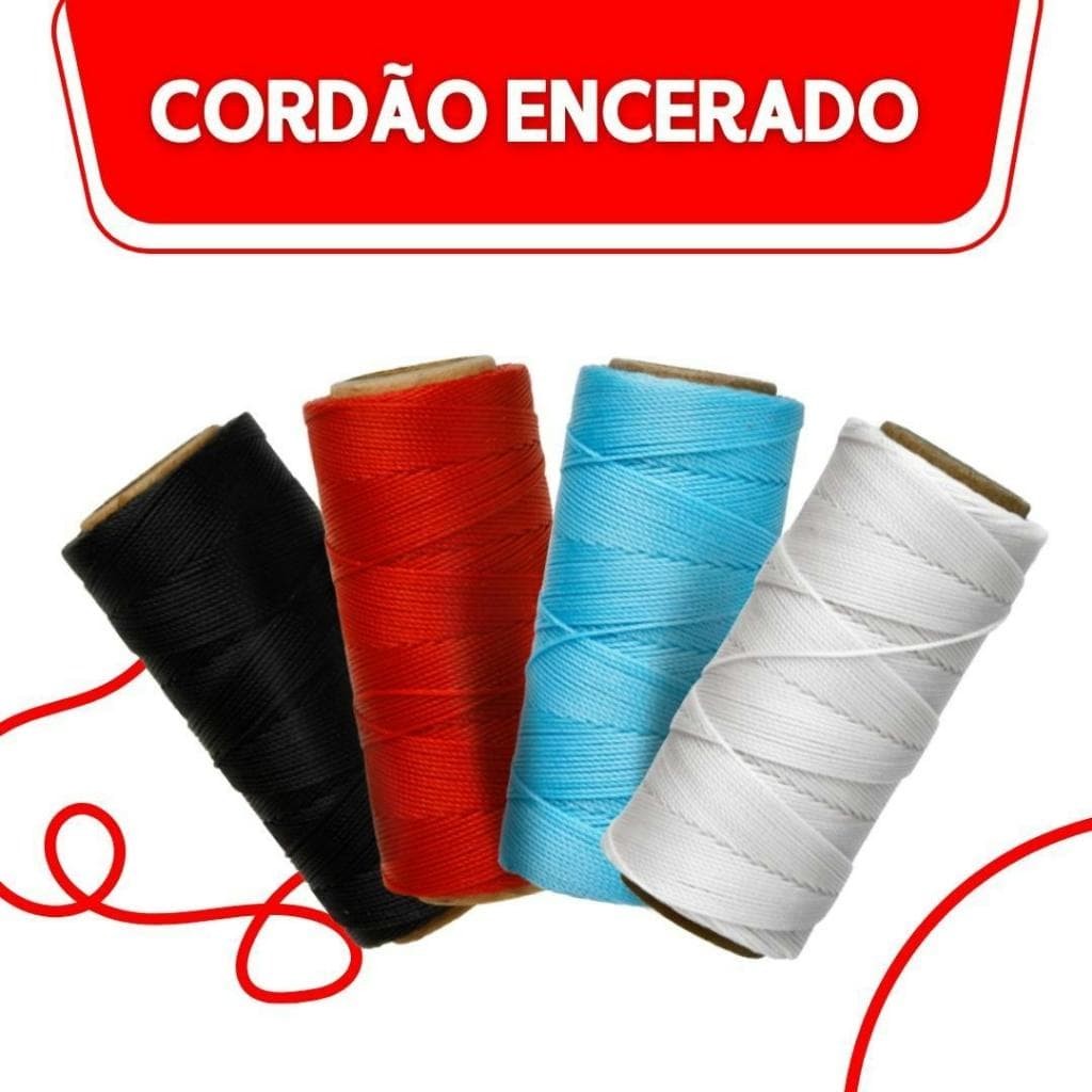 Cordão Encerado 1mm - Fio Cordone Cores Diversas - Com 100 Metros - MGX