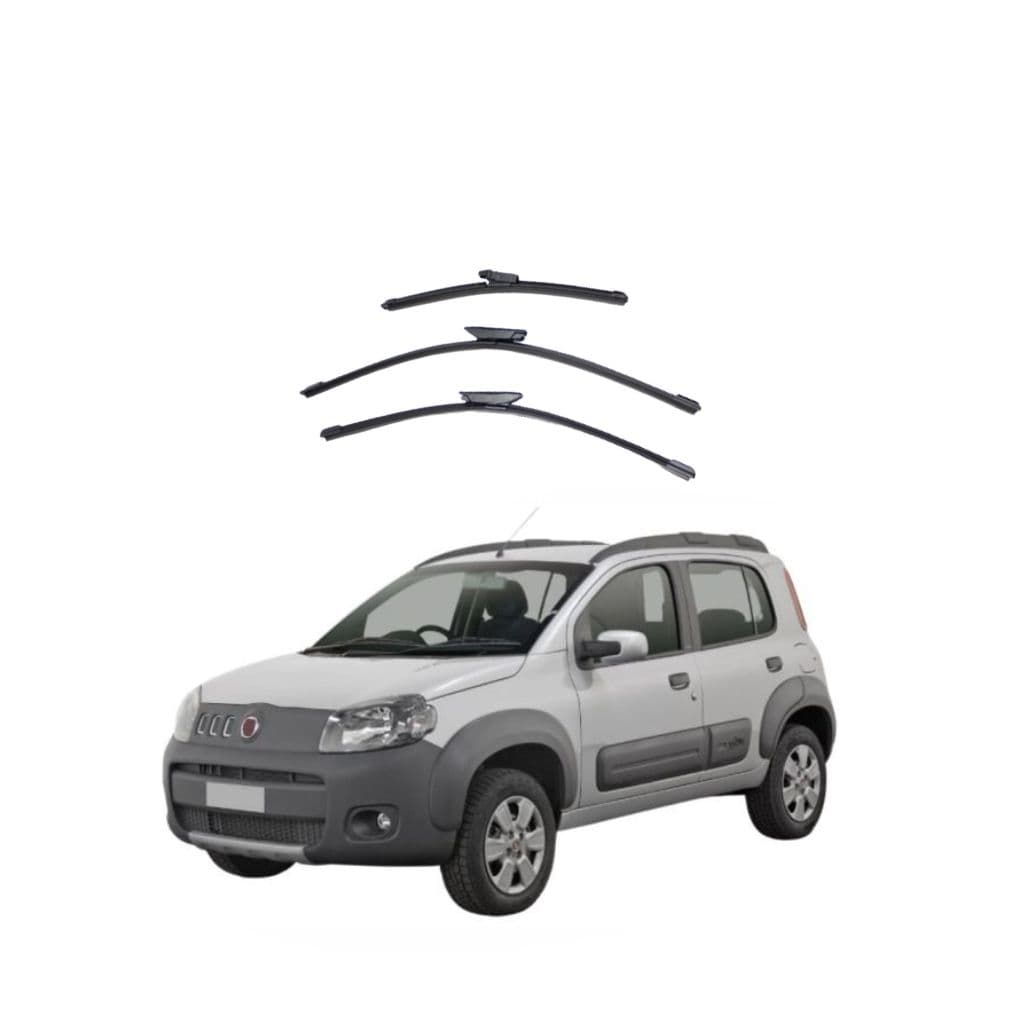 Kit Palheta Limpador Parabrisa Proteção Chuva Fiat Novo Uno Way 2009 à 2015