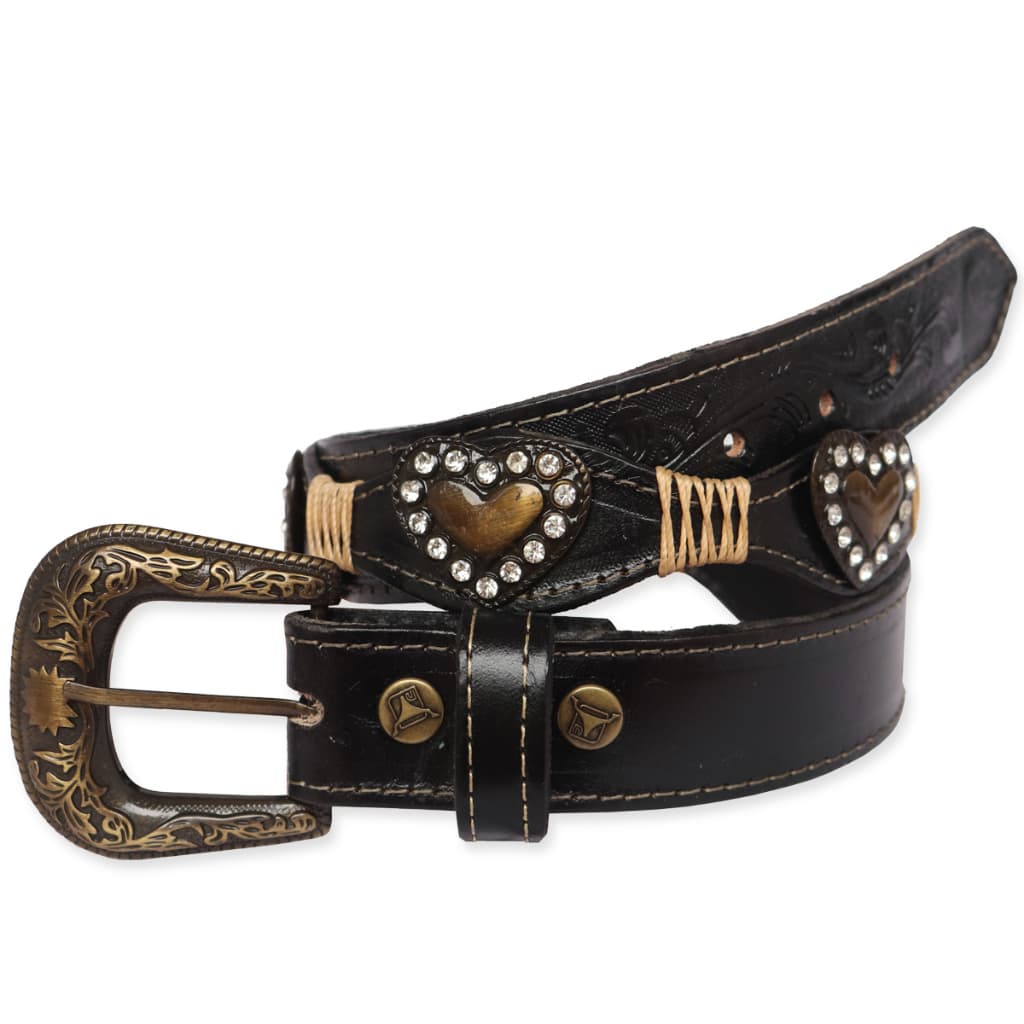 Cinto Country Boiadeira Cowgirl Couro Legítimo Feminino Detlhes em Strass