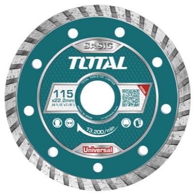 DISCO DE CORTE DIAMANTADO/TURBO EXTRA (Fino) 4.1/2 X 22.2mm TOTAL TOOLS