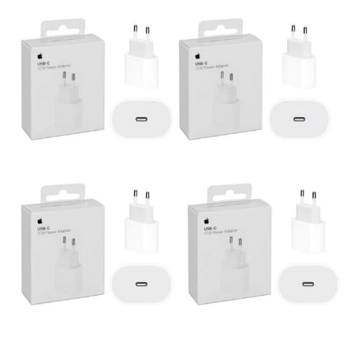 KIT 4 Base Fonte Carregador iPhone Apple Turbo USB-c 20w - 100% Original