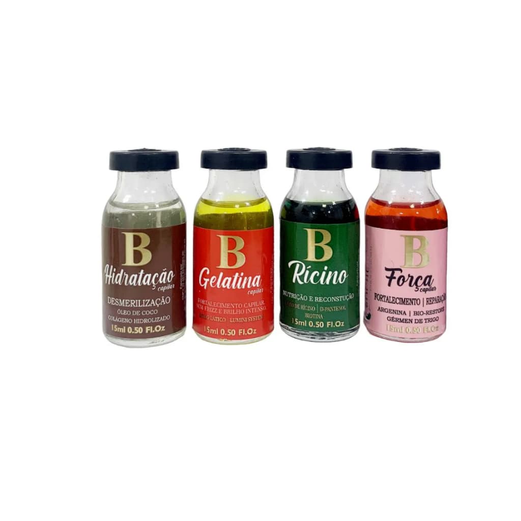 Kit c/4 Ampolas Super Concentradas - Cronograma Capilar - Benouver Profissional