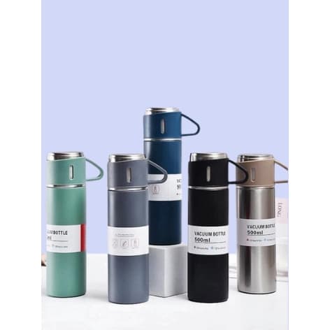 Garrafa Térmica 500 ML Inox De Café c/ Parede Dupla À Vácuo Mantém 24 Horas Gelada acompanha 1 XICARA