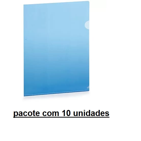 Pasta em L  Formato Ofício Cristal ACP  pacote com 10 unidades, cores variadas | Escritorio | Escolar | Papelaria