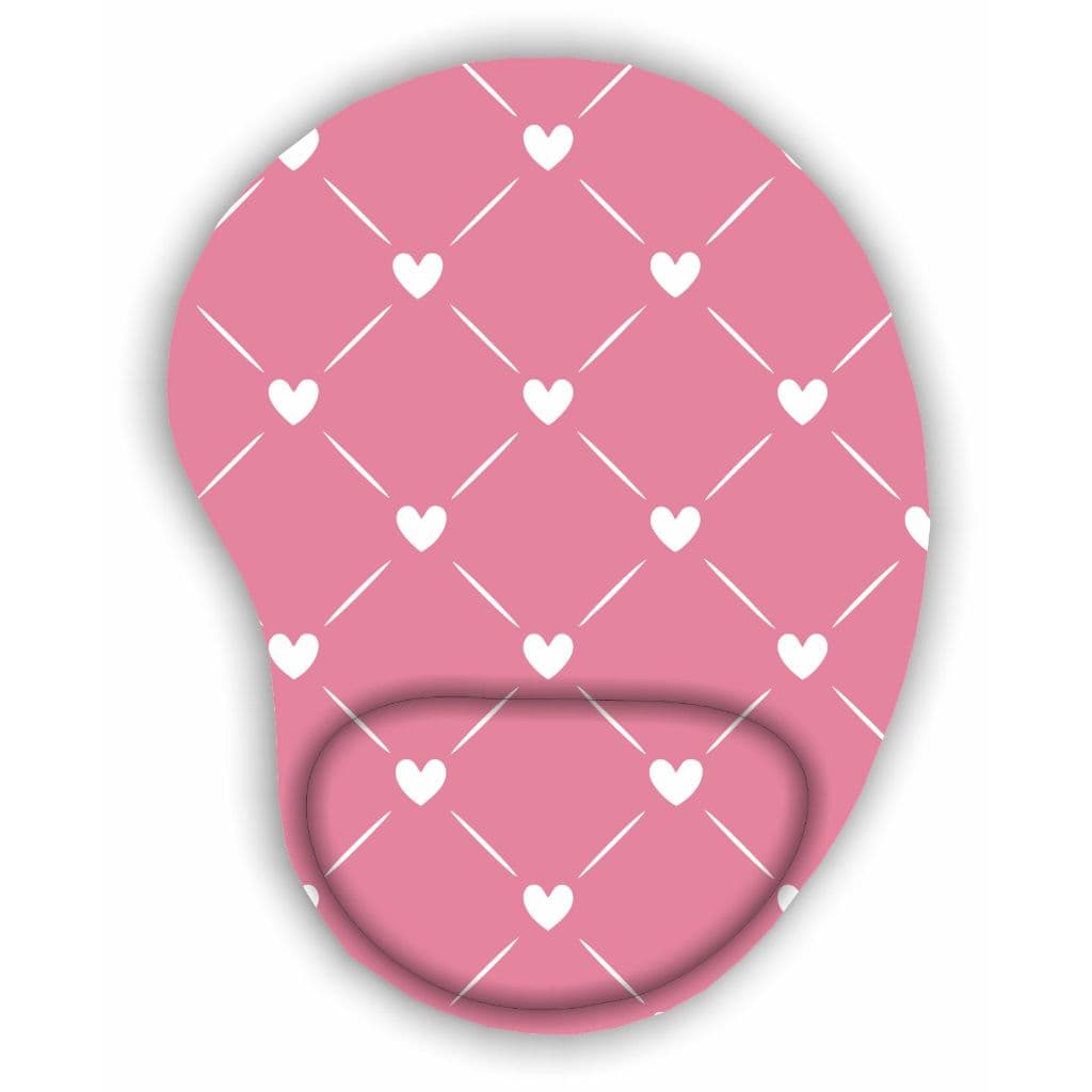 Mousepad com apoio traços coração rosa