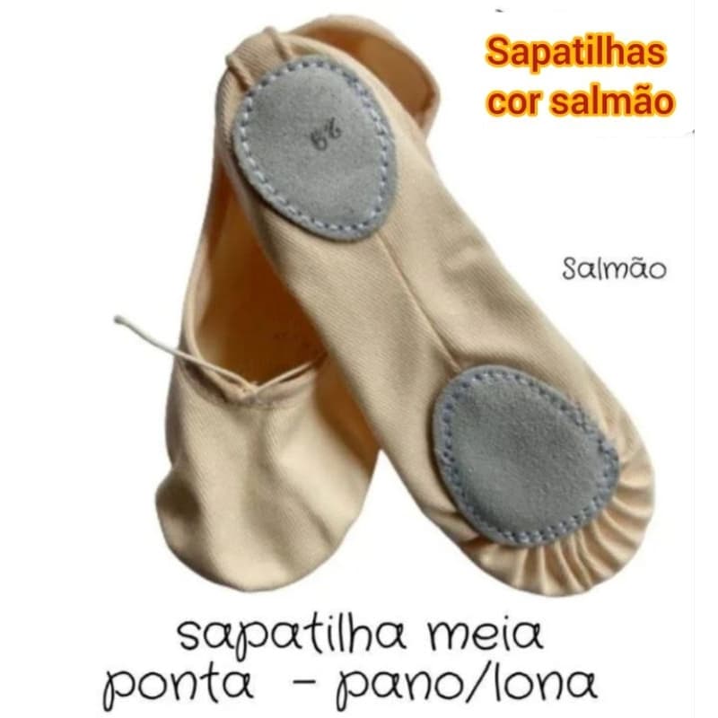 SAPATILHA LONA P/ BALLET.JAZZ COR  SALMÃO . (MARCA STELARISS)