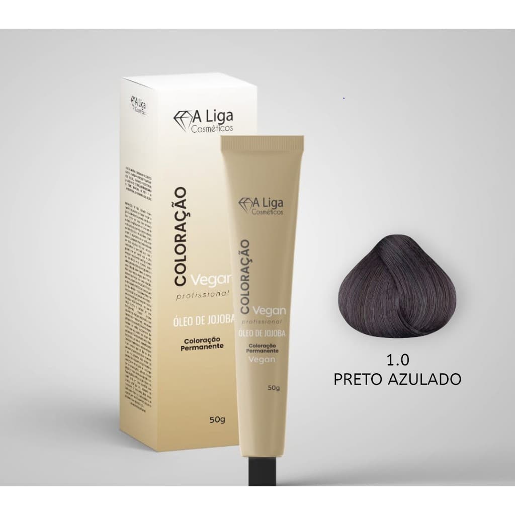 COLORAÇÃO VEGANA 1.0 A LIGA COSMÉTICOS 60 GR - PRETO AZULADO
