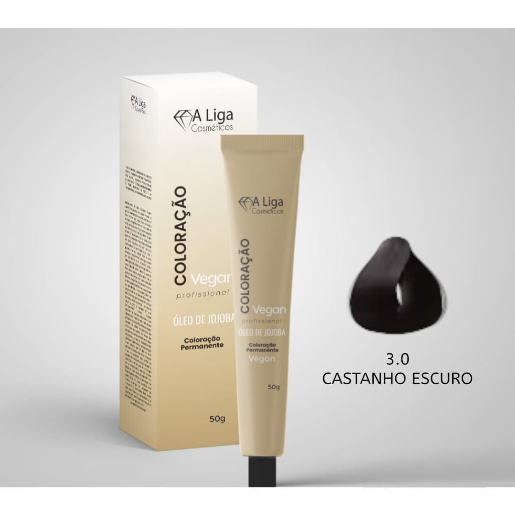 COLORAÇÃO VEGANA 3.0 A LIGA COSMÉTICOS 60 GR -CASTANHO ESCURO