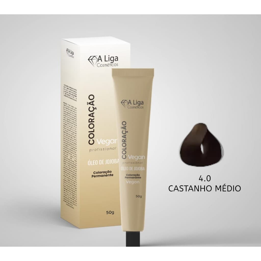 COLORAÇÃO VEGANA 4.0 A LIGA COSMÉTICOS 50 GR - CASTANHO MÉDIO