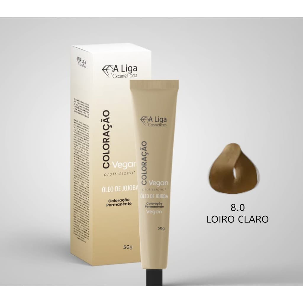 COLORAÇÃO VEGANA 8.0 A LIGA COSMÉTICOS 60 GR - LOIRO CLARO