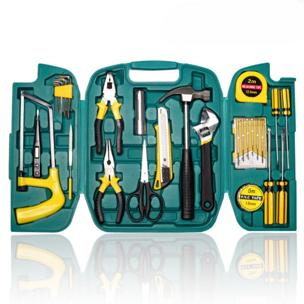 Kit Jogo De Ferramentas 27 Peças Com Maleta Chaves Allen Alicate Martelo Completos
