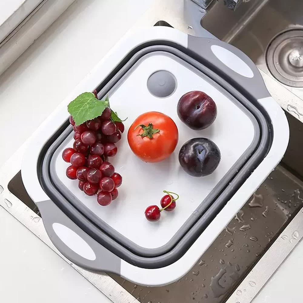 Tábua Bacia Cesta Retrátil Silicone Multifuncional Cozinha