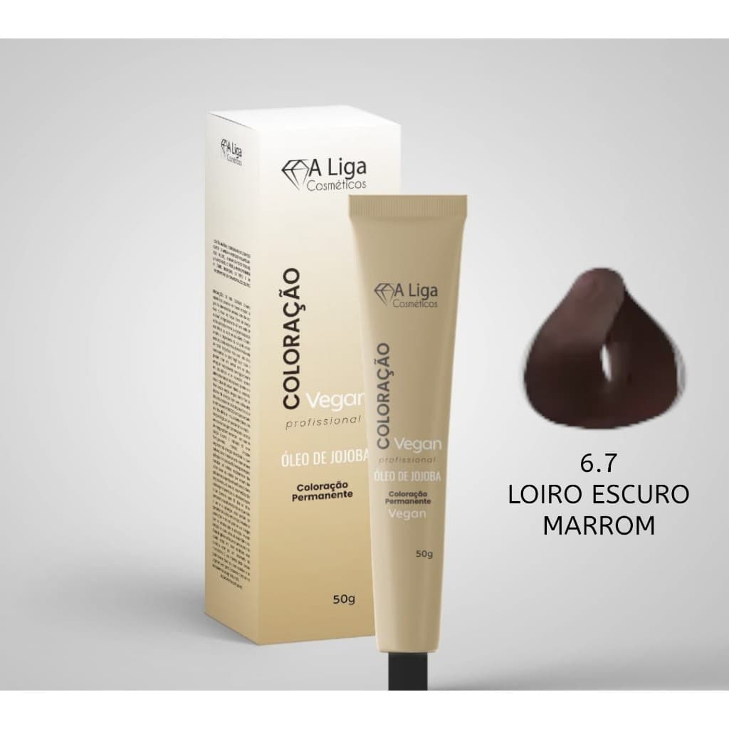COLORAÇÃO VEGANA 6.7 A LIGA COSMÉTICOS 60 GR - LOIRO ESCURO MARROM