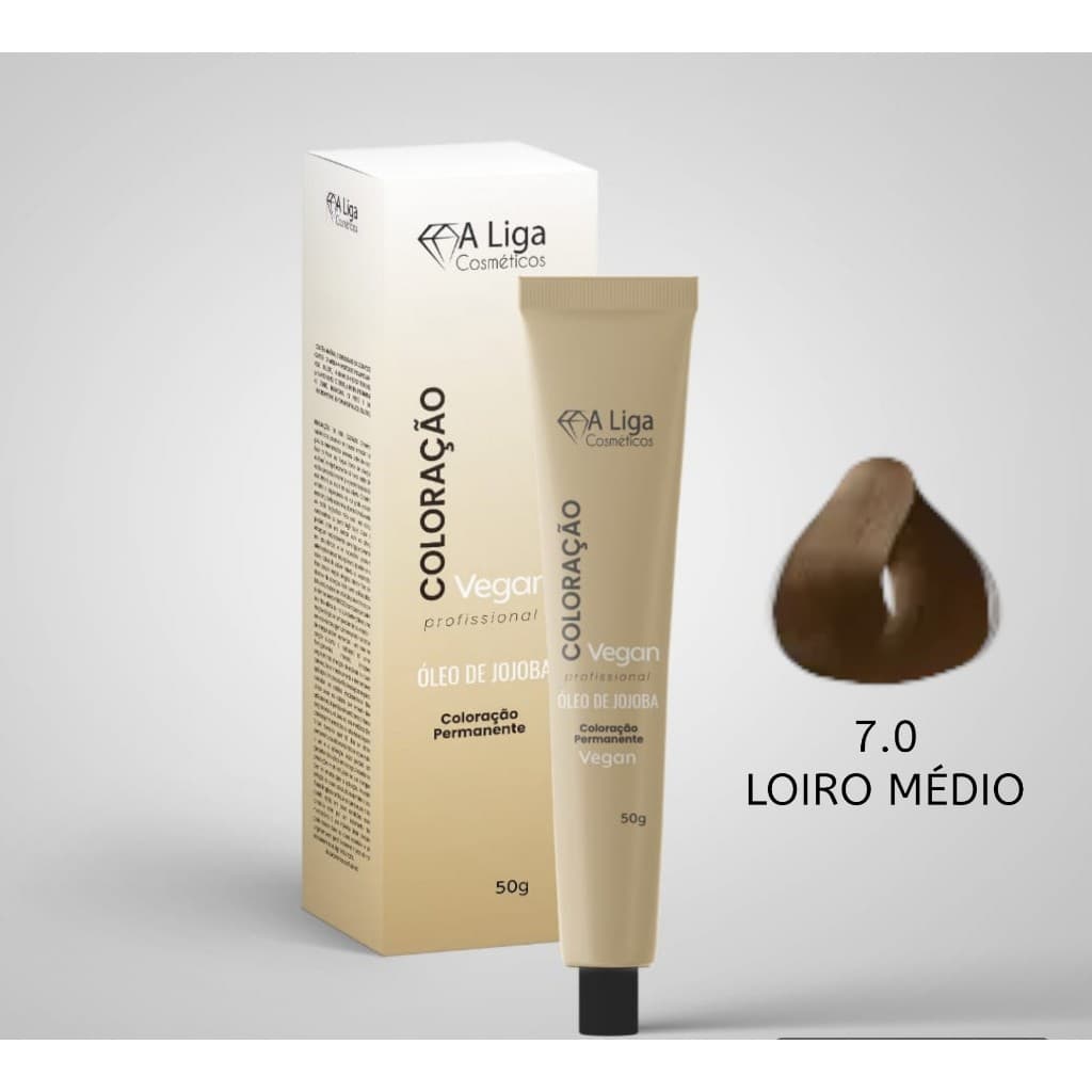 COLORAÇÃO VEGANA  7.0 A LIGA COSMÉTICOS 60 GR -LOIRO MÉDIO