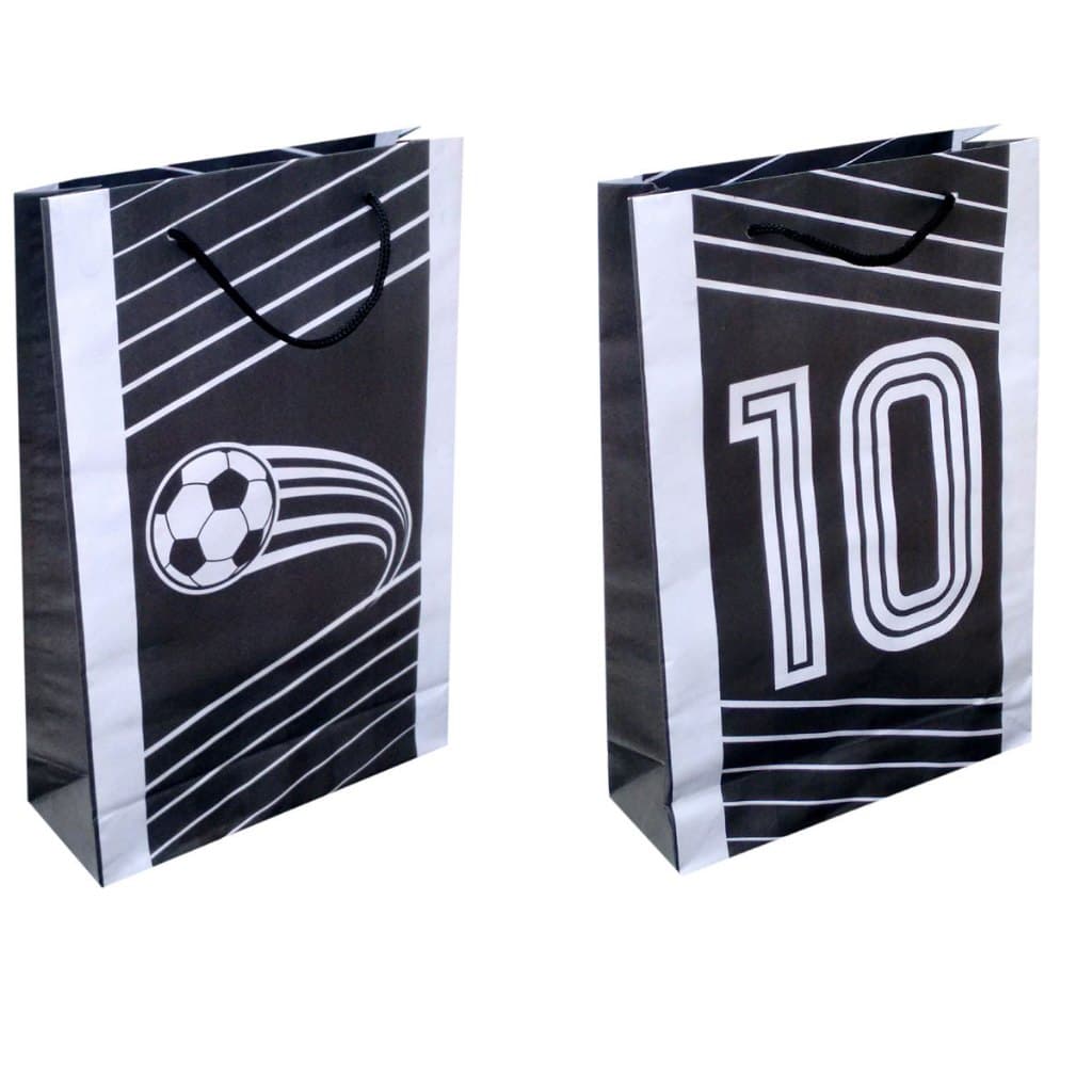 10 a 50 Sacolas De Papel Futebol Vasco Botafogo Santos Preta e Branca 25x17x6cm Lembrancinha Aniversário Surpresa Festa