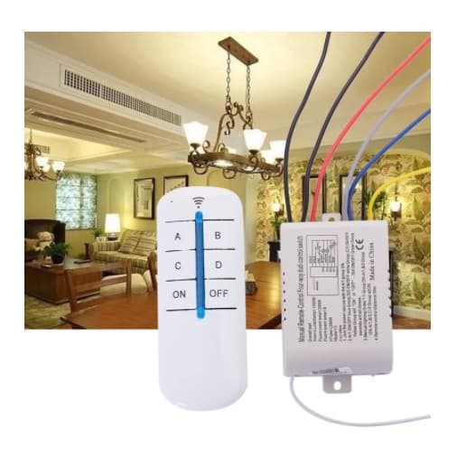 Controle Remoto de Luz 4 vias -  Sem Fio - BIVOLT - Interruptor Portátil