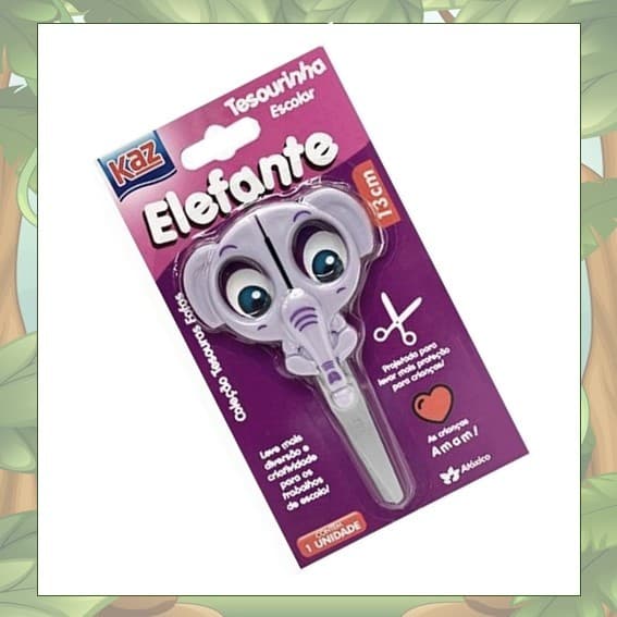 Tesourinha Escolar Fofa Animaizinhos - Elefante - 13 cm
