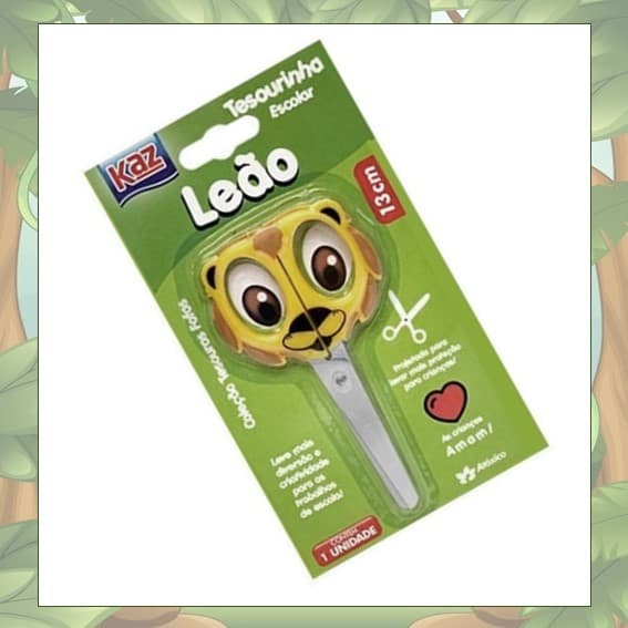 Tesourinha Escolar Fofa Animaizinhos - Leão - 13 cm