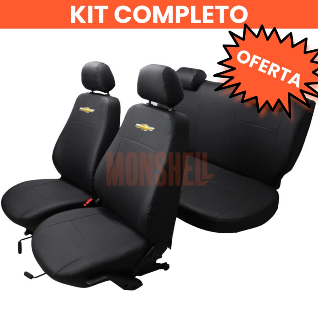 Capa De Bancos Automotivos Carro em 100% Couro com Porta Revista Modelos Chevrolet GM