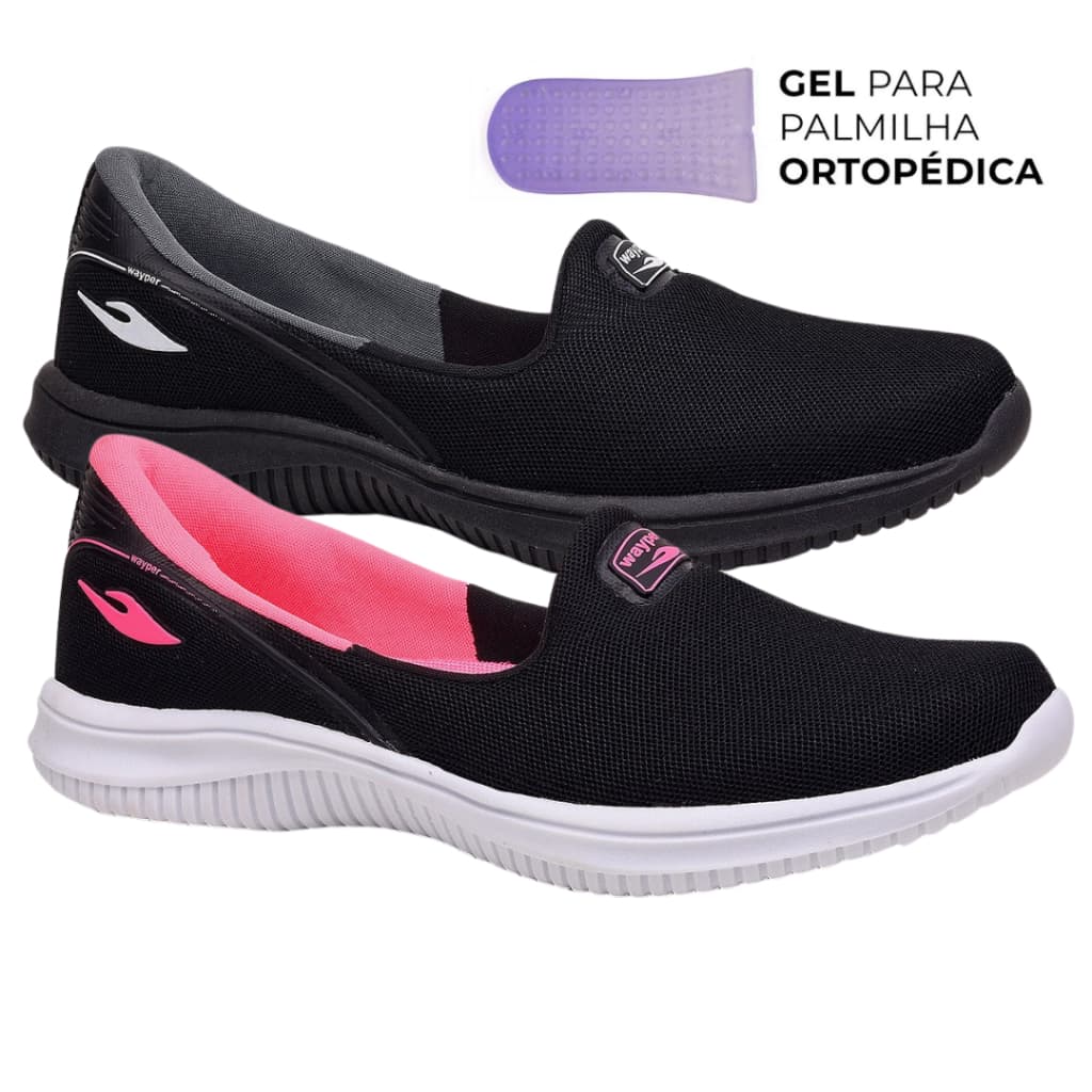 Kit 2 Pares Sapatilha Lunna 500 - Leveza Conforto + Palmilha Gel Ortopédico