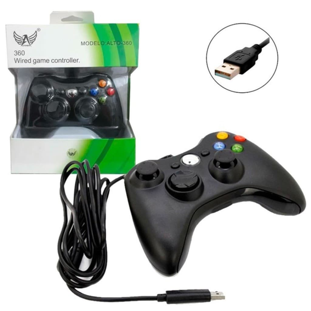 Controle Xbox 360 com Fio - Joystick Para xbox 360 e Computador