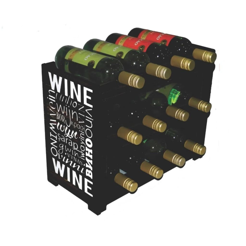 Adega Suporte De Vinho Para Mesa Decoração Para 12 Garrafas preto