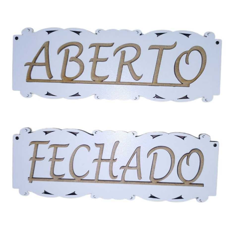 Placa Decorativa Aberto / Fechado