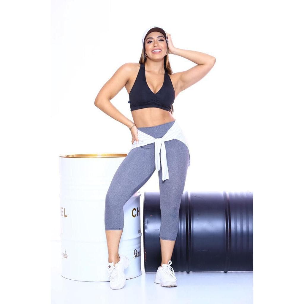 Calça Legging Capre Corsário Academia Legue Corsário Leg fitness poliester