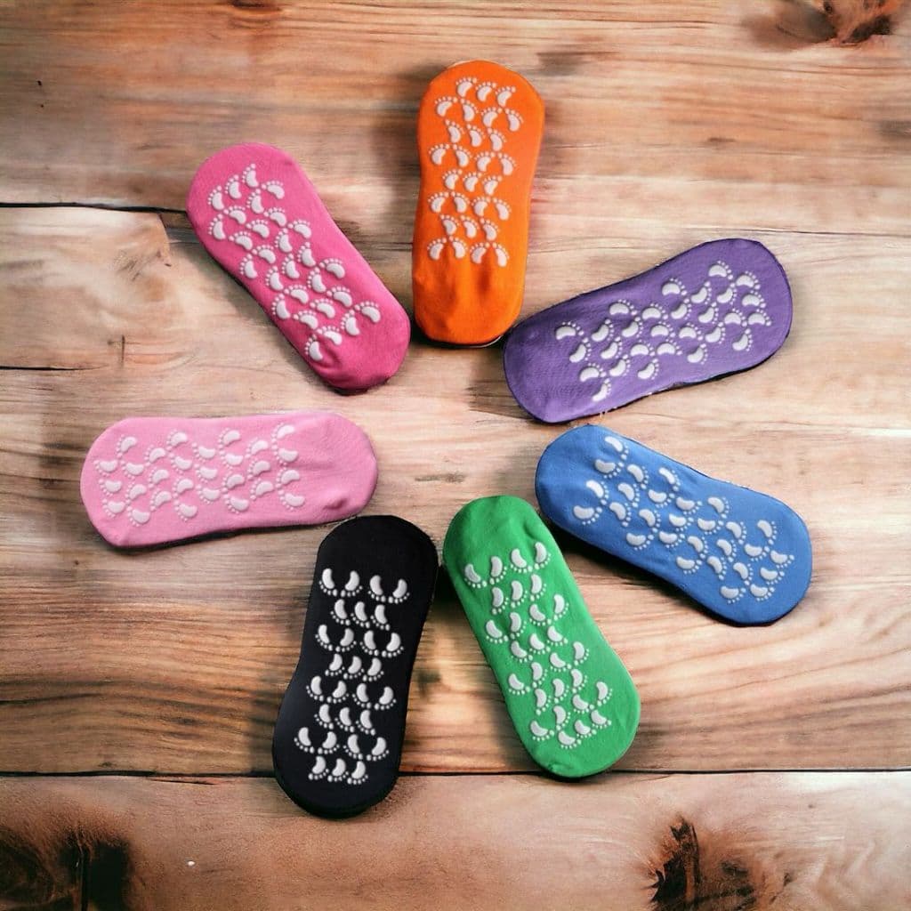 1 Par De Meias Hidratantes De Gel Para Cuidados Com Os Pés Com Suporte Para O Calcanhar