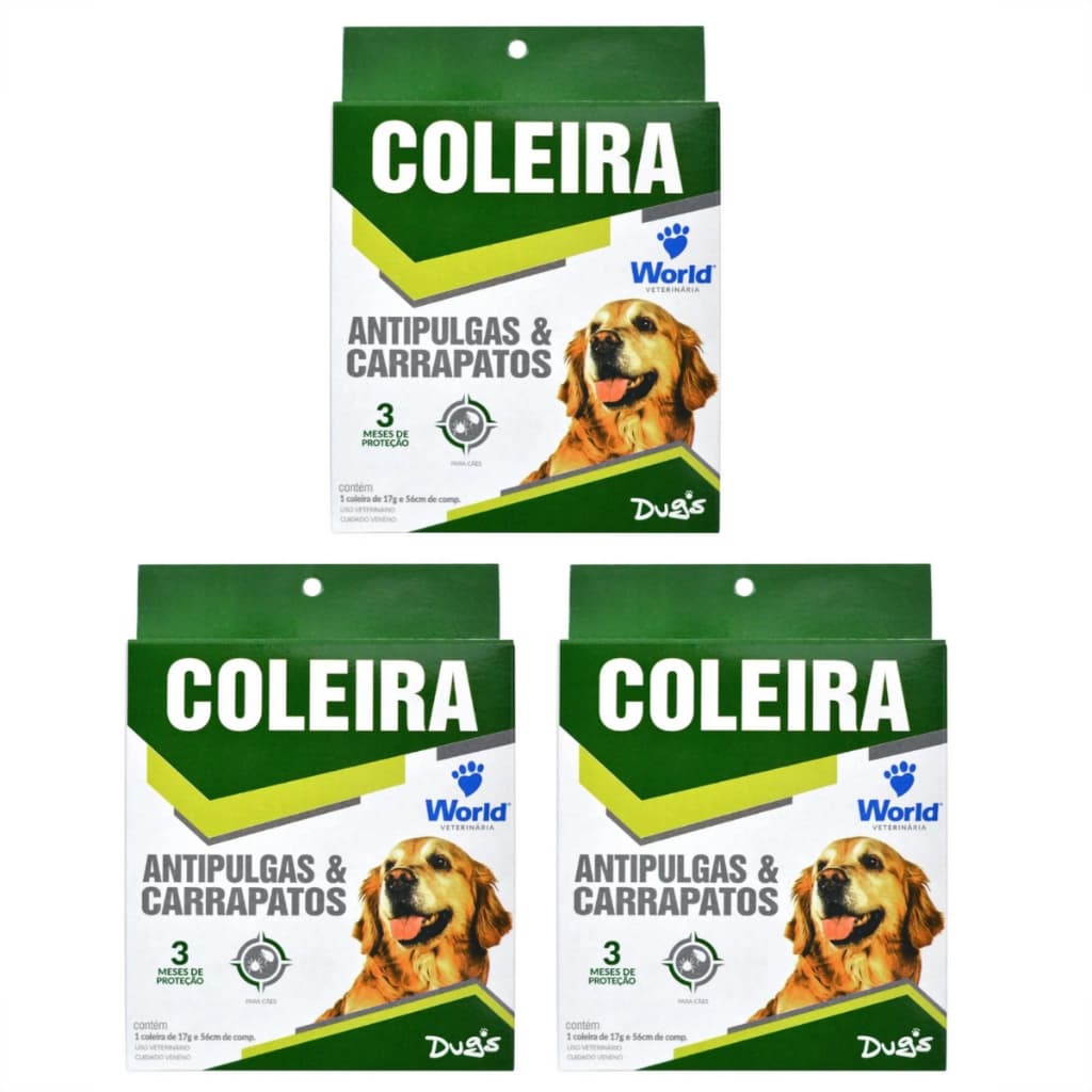 Coleira P/ Cães Antipulgas E Carrapatos Dugs 3UN