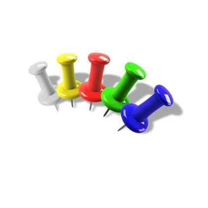 100 Alfinetes Tipo Taça Coloridos Mapas Quadro Cortiça - kit 100 Unidades