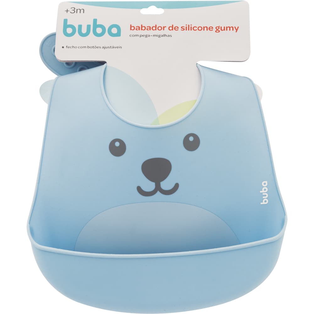 Babador de Silicone Gumy com Porta Migalhas Buba