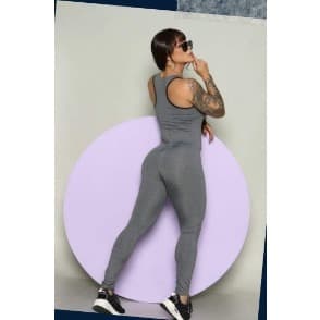 Macacão Longo Feminino Suplex Fitness Academia E Ginastica fit