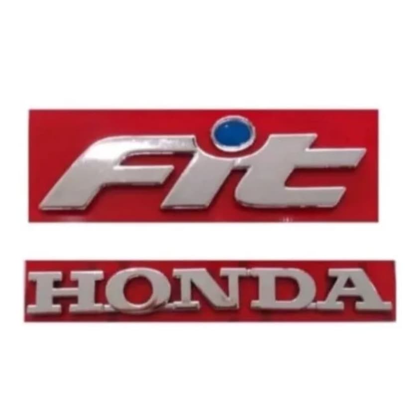 Emblema Letreiro Honda Fit Pingo Azul Fita 3m Cromada 2pcs