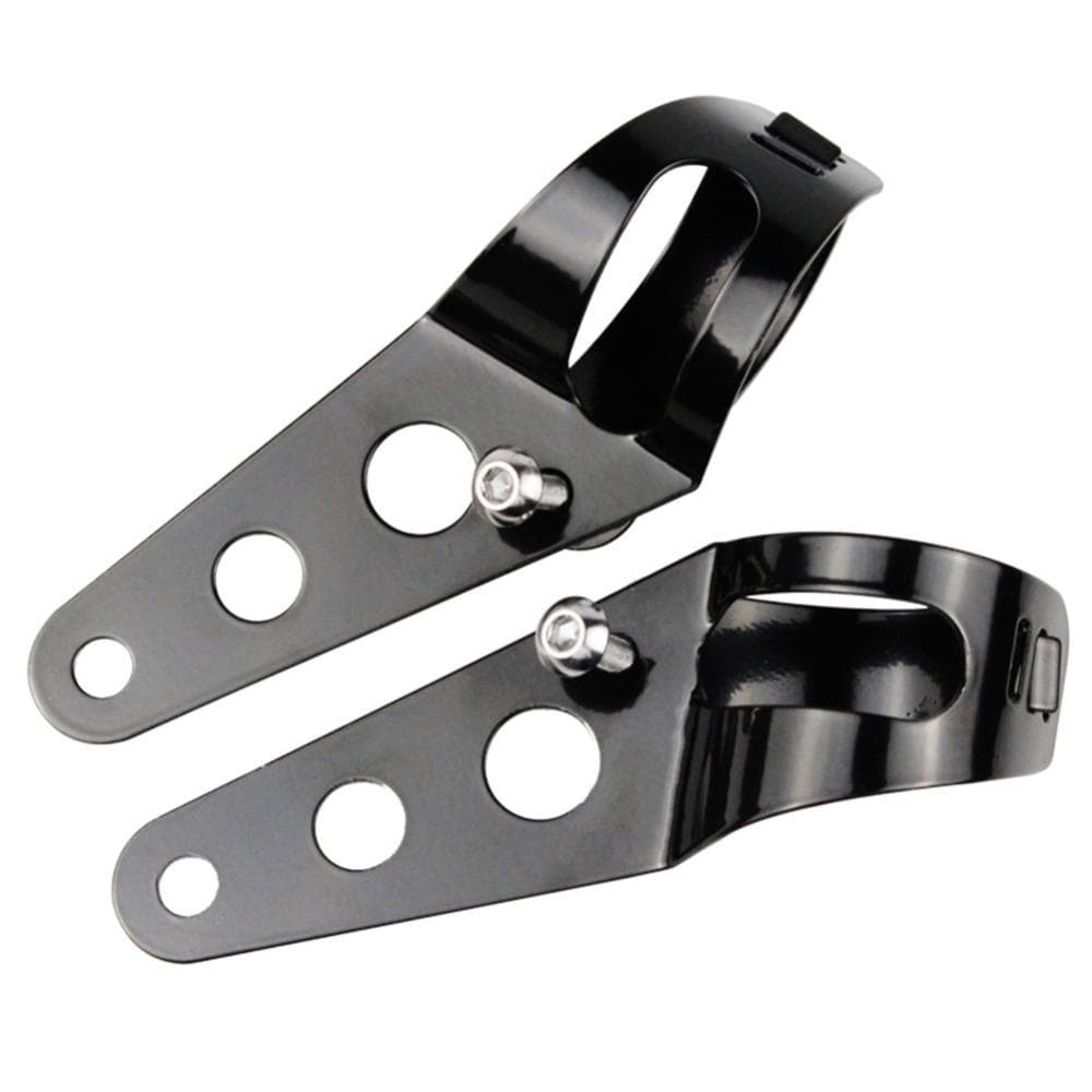 Suporte do farol moto preto universal  com 2 parafusos +arruela e porcas 28-35 mm Cafe Brat Custom