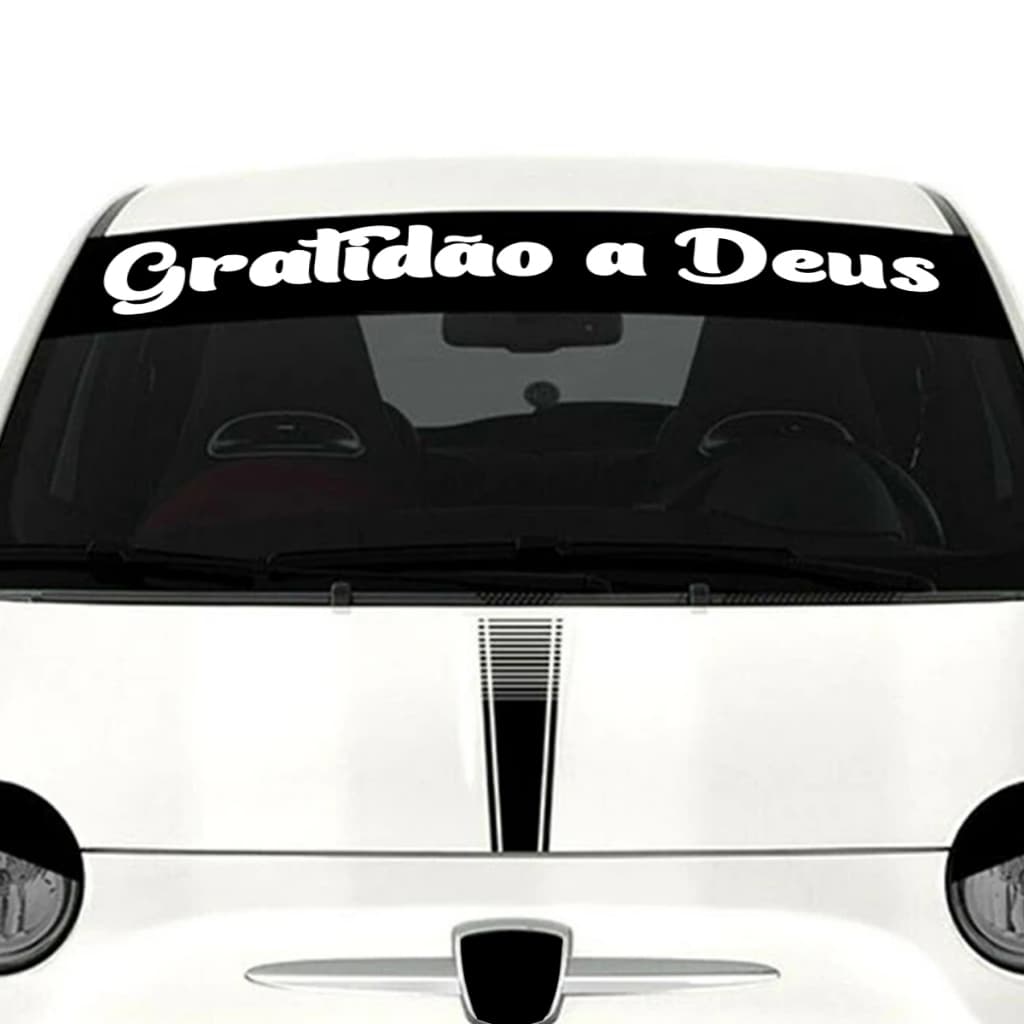 Adesivo Parabrisa Gratidão a Deus Frase Carro Rebaixado Dub Som Automotivo Vidro Cristão Catolico
