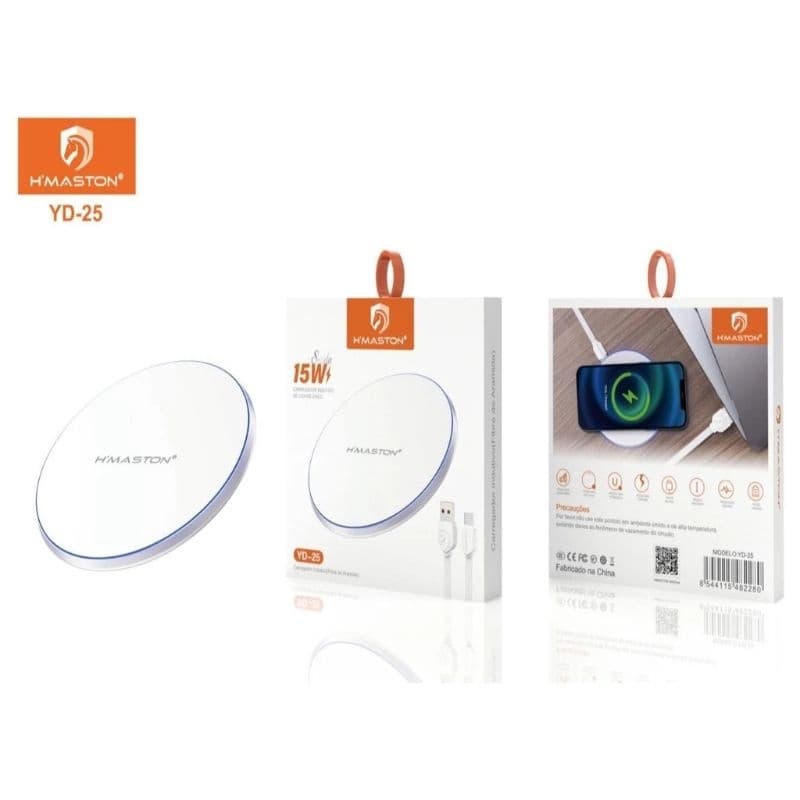Carregador por Indução sem Fio Carga Rápida H Maston 15W YD-27