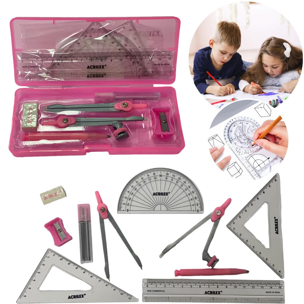 Conjunto Escolar Para Desenho Geométrico 10 Itens - Acrilex