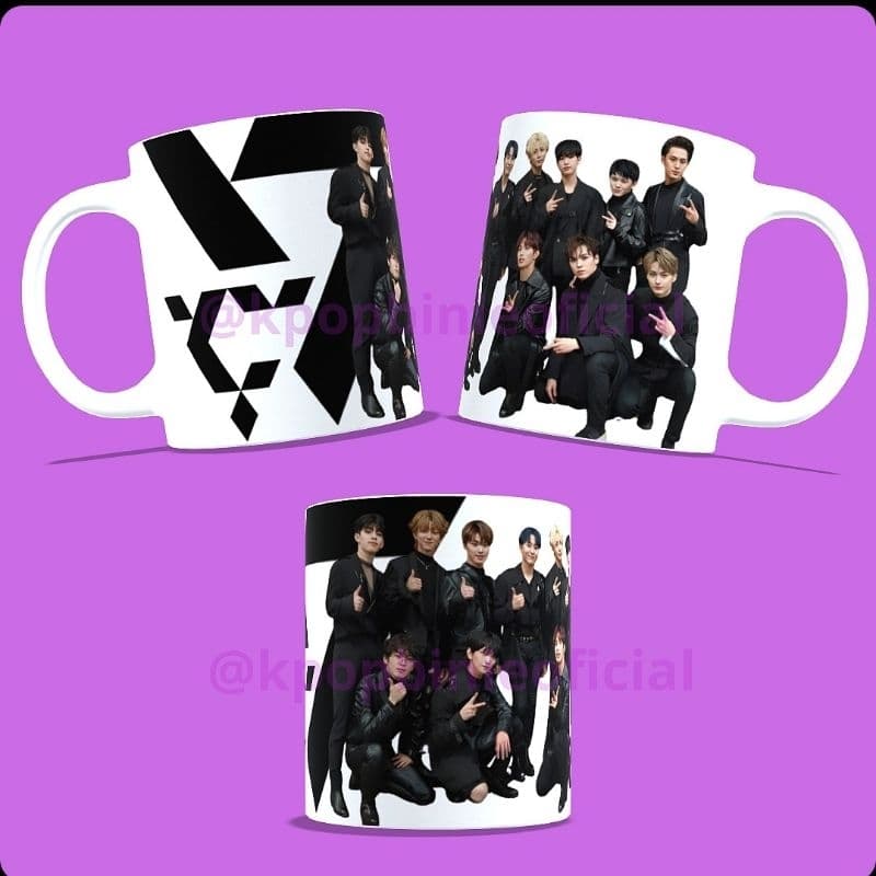 Caneca SEVENTEEN boy group kpop carat-branca personalizada cerâmica 300ml