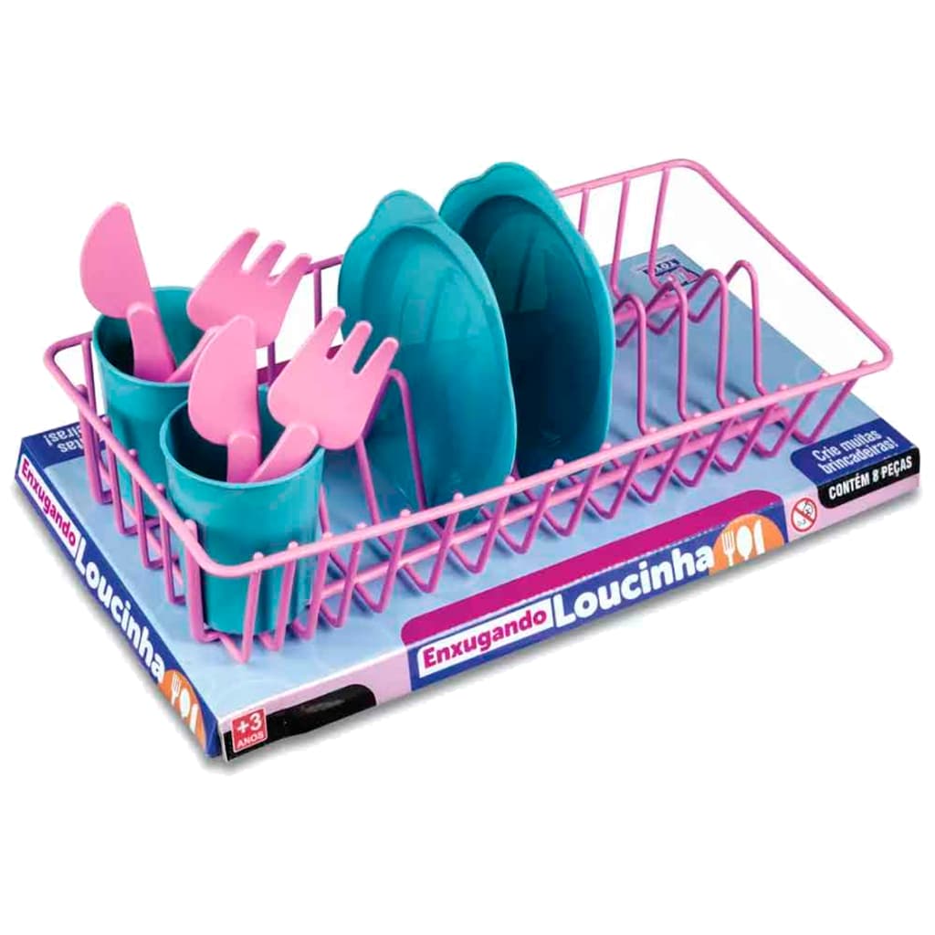 ENXUGANDO A LOUCINHA BRINQUEDO INFANTIL 9 PEÇAS ZUCA TOYS
