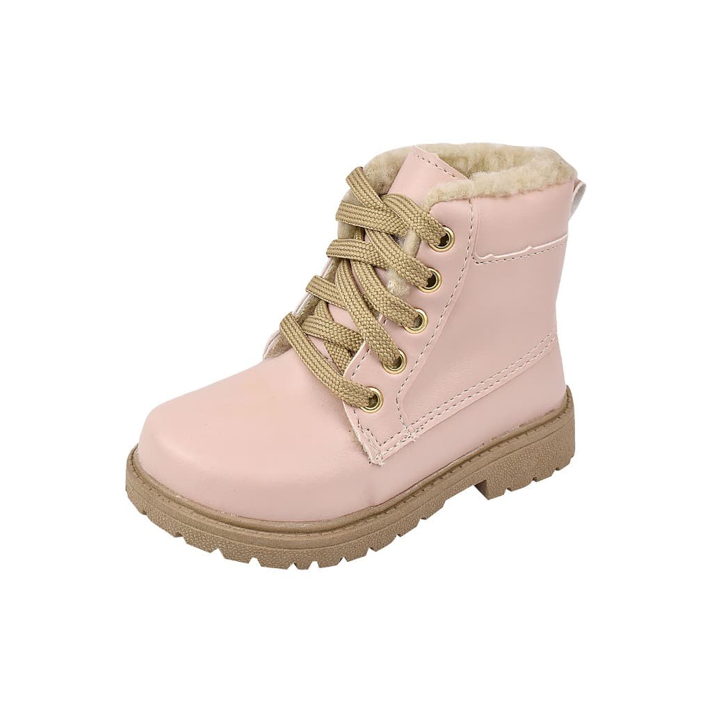 Bota Coturno Infantil Cadarço Coturninho Criança Moda Inverno Confortável Tratorado