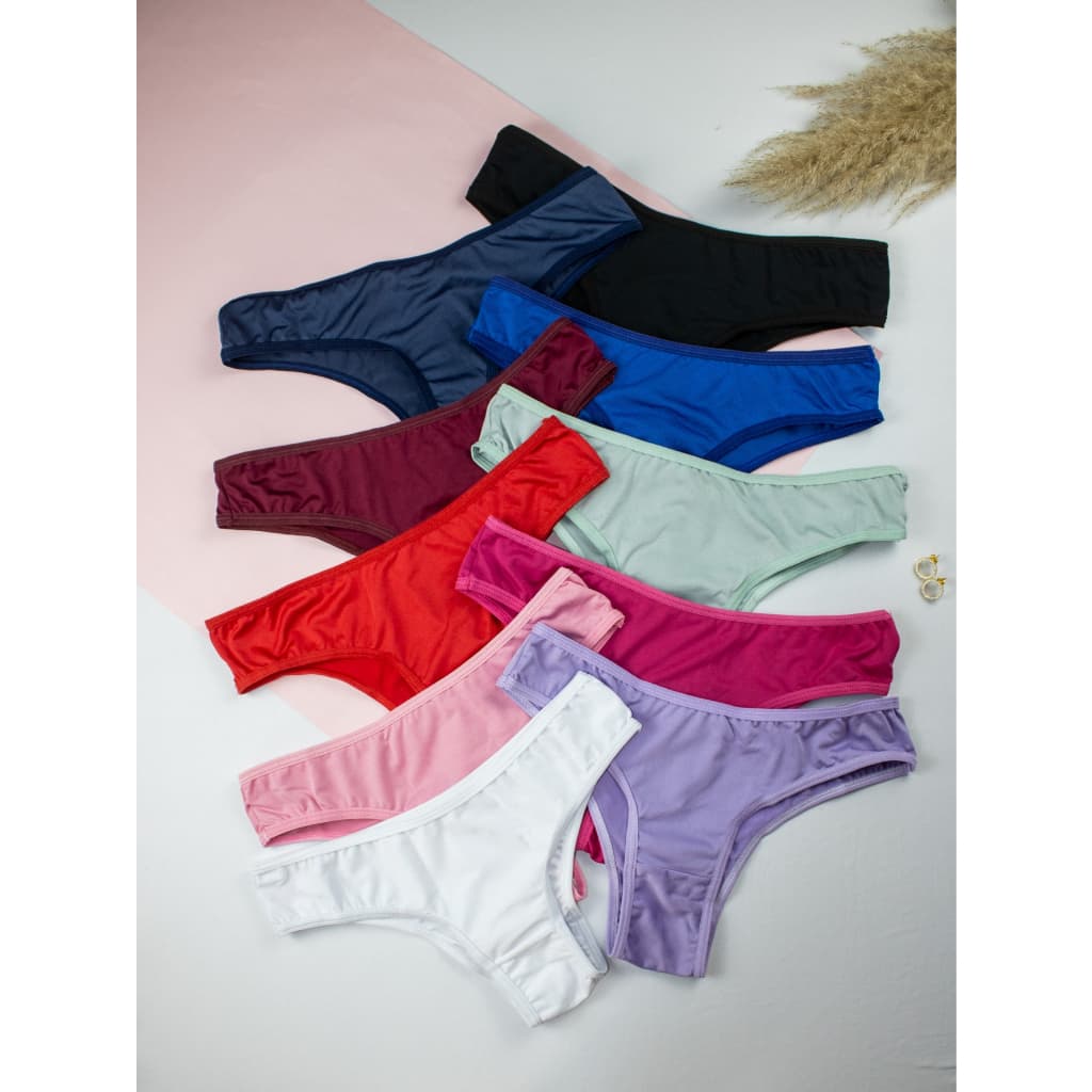 kit 10 Calcinhas tanga conforto microfibra forro 100% algodão promoção