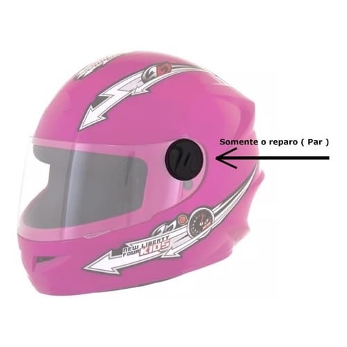 Reparo Lateral Par Botão Que Segura Viseira Para Capacete Infantil Pro Tork Liberty Four Kids For Girls Feminino