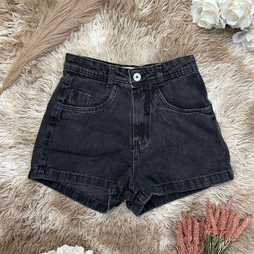 Short Bermuda Jeans Feminina Com Ziper Bolso Sem Rasgadas Verão Estilo Elegante Liso JuvenilCom bolso Feminina Com Bolso