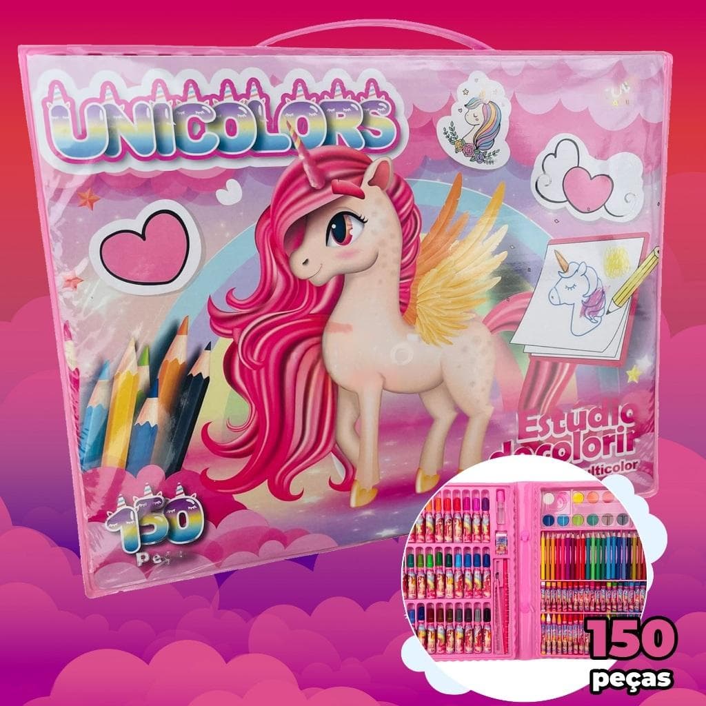 Maleta De Pintura Educativa Várias Estampas E Modelos 24/48/42/86/98/150 peças