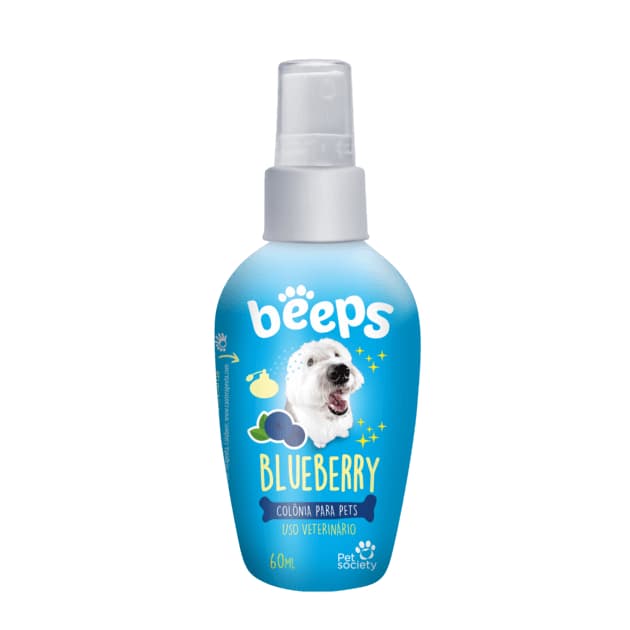Beeps Colônia Blueberry Beeps Perfume para Cães e Gatos Pet Society 60ml Perfume para Cachorro Gatos