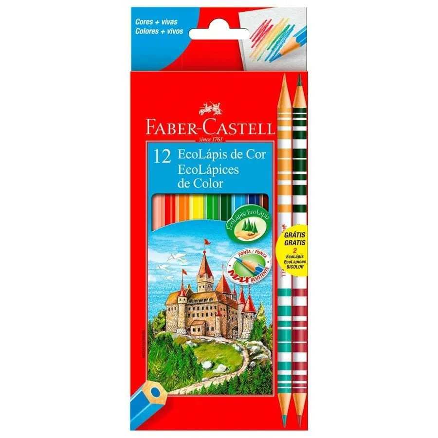 Lápis de Cor 10 Cores + 02 Bicolor Faber-Castell