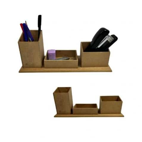 Porta Organizador de Mesa Escritório/ Mesa de Estudo em MDF Cru