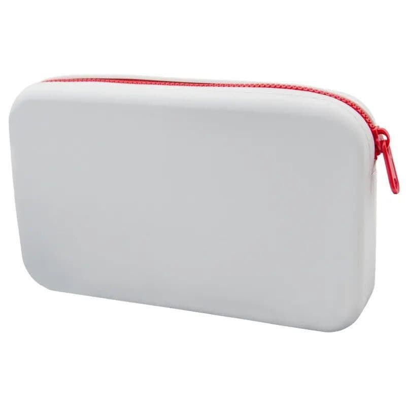 Necessaire Organizador Bolsa De Silicone Impermeável Para Maquiagem E Cabos Piscina Praia Branca