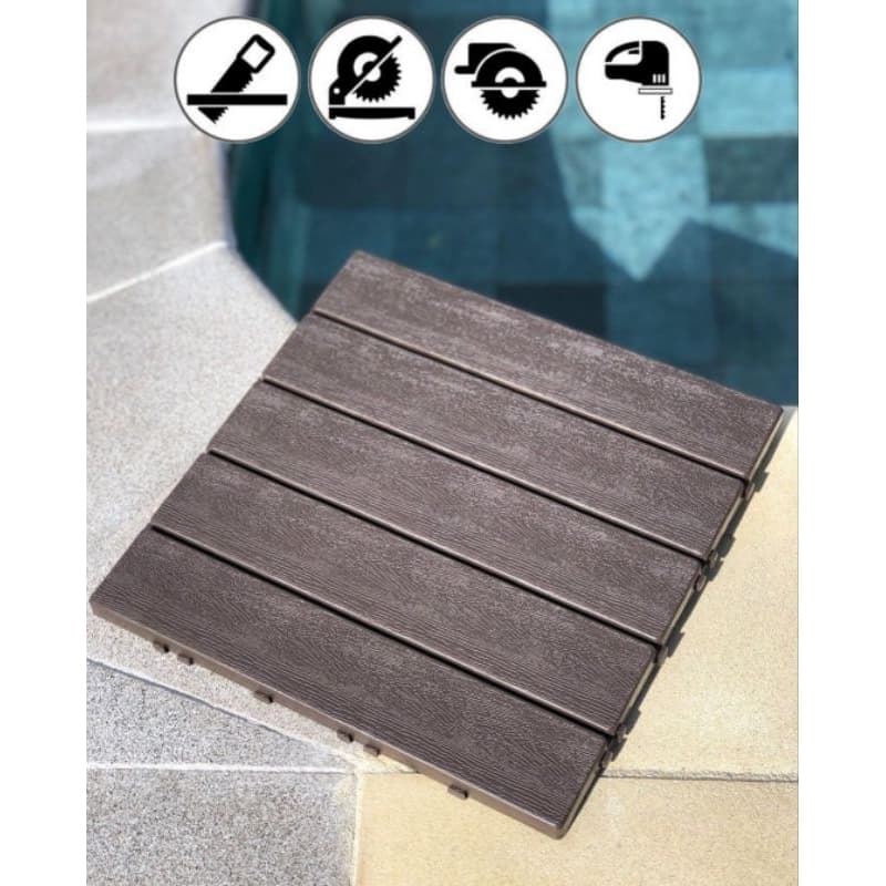 Kit 15 Deck modular plástico para Banheiro varanda sacada área de lazer pátio
